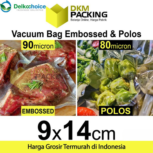 Plastik Vacuum Bag 9x14cm POLOS dan EMBOSS Vacum Vakum Sealer /SATUAN