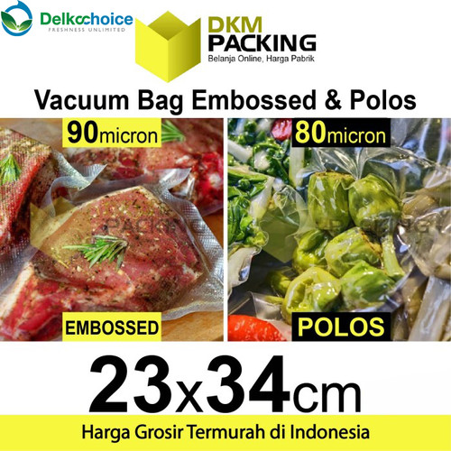 Plastik Vacuum Bag 23x34cm POLOS / EMBOSS Vacum Vakum Sealer /SATUAN