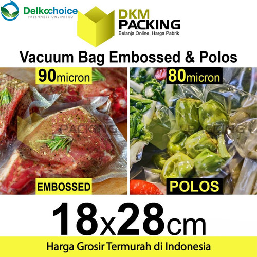 Plastik Vacuum Bag 18x28cm POLOS / EMBOSS Vacum Vakum Sealer /SATUAN