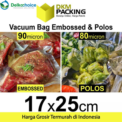 Plastik Vacuum Bag 17x25cm POLOS / EMBOSS Vacum Vakum Sealer /SATUAN