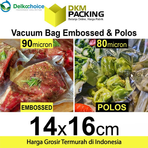 Plastik Vacuum Bag 14x16cm POLOS / EMBOSS Vacum Vakum Sealer /SATUAN