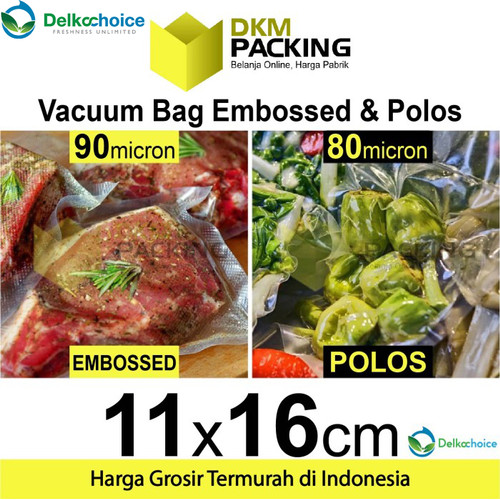 Plastik Vacuum Bag 11x16cm POLOS / EMBOSS Vacum Vakum Sealer /SATUAN