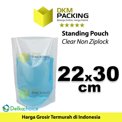Plastik Standing Pouch 22x30cm Bening NON Ziplock Kemasan Makanan
