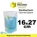 Plastik Standing Pouch 16x27cm Bening NON Ziplock Kemasan Makanan