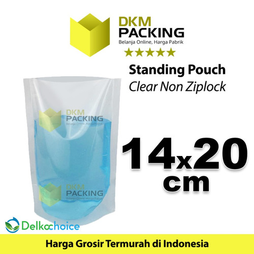 Plastik Standing Pouch 14x20cm Bening NON Ziplock Kemasan Makanan