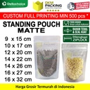 Standing Pouch Matte 16x27cm Ziplock Plastik Klip Kemasan Makanan