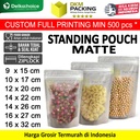 Plastik Klip Matte 10x17cm Standing Pouch Ziplock Kemasan Makanan