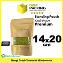 Kraft Paper Standing Pouch 14x20cm Window Ziplock Kemasan Makanan