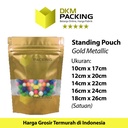 Standing Pouch Gold Window Ziplock Plastik Kemasan Klip Sealer Makanan