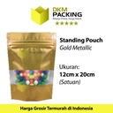 Plastik Klip Gold 12x20 Standing Pouch Window Ziplock Sealer Makanan