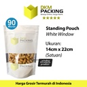 Plastik Klip 14x22 Standing Pouch Window Ziplock Putih Sealer Makanan