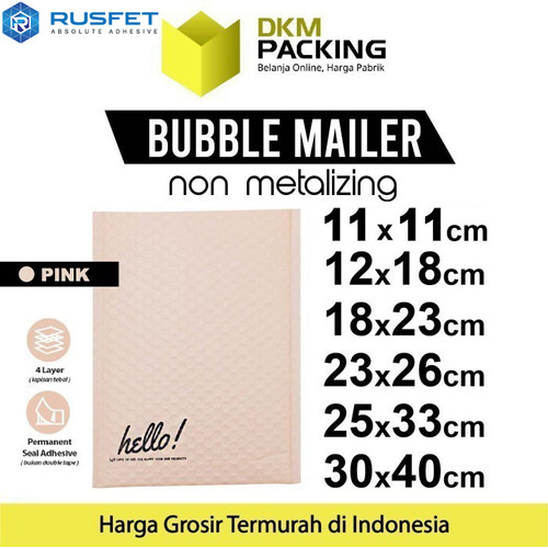 AMPLOP BUBBLE MAILER WRAP ENVELOPE RUSFET SOFT PINK MATTE MURAH SATUAN