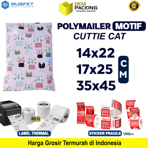 Polymailer Polimailer Amplop Plastik Packing Motif Cat RUSFET /SATUAN