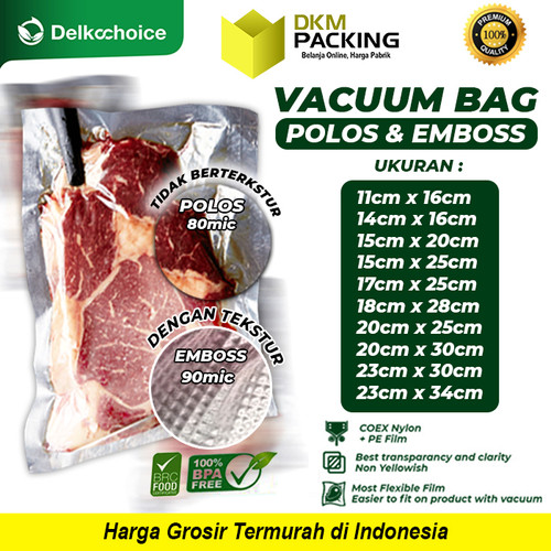 Plastik Vacuum Bag POLOS EMBOSS Vacum Vakum Sealer DELKOCHOICE /SATUAN