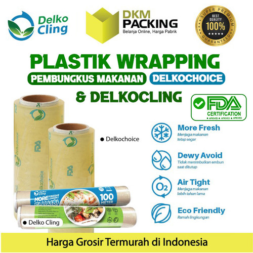 Plastik Cling Wrap FOOD GRADE Hijau Food Wrapping DELKOCHOICE /SATUAN