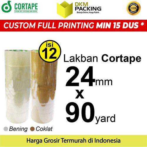 Lakban 24mm x 90yard CORTAPE Plakban Isolasi PREMIUM TERMURAH /SELOP