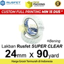 Lakban 24mm x 90yard RUSFET Plakban Isolasi OPP Tape TERMURAH /SATUAN