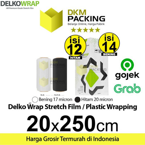 Stretch Film 20cm x 250m Plastik Wrapping DELKO WRAP OJOL /DUS