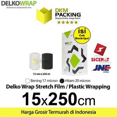 Stretch Film 15cm x 250m Plastik Wrapping DELKO WRAP TERMURAH /DUS