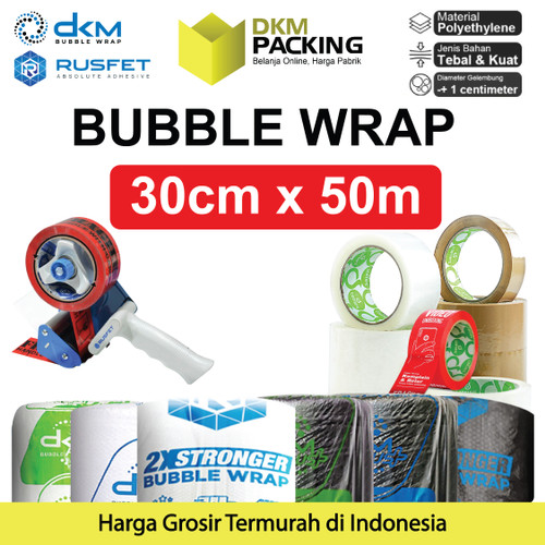 Plastik Bubble Wrap 30cm x 50m DKM PLUS PREMIUM TERMURAH ROLL