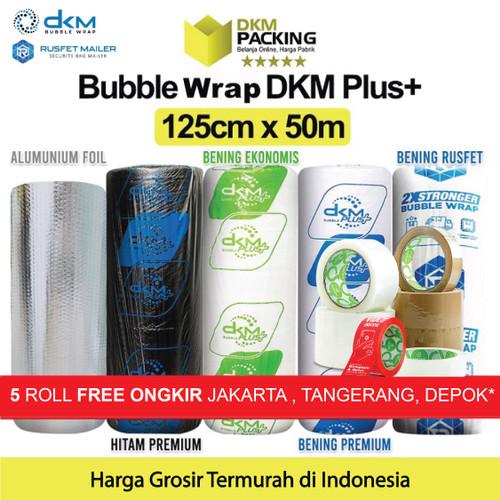 Plastik Bubble Wrap 125cm x 50m DKM PLUS PREMIUM TERMURAH /ROLL