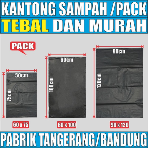 Kantong sampah tebal uk kecil 50x75 n sedang 60x100 n besar 90x120 per pack