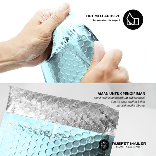 AMPLOP BUBBLE MAILER POLOS BUBBLE WRAP ENVELOPE PLAIN RUSFET TERMURAH