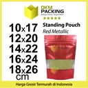 Standing Pouch 16x24 Window Red Ziplock Plastik Klip Sealer Makanan