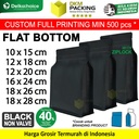 Plastik Klip Flat Bottom Hitam 12x18cm Standing Pouch Ziplock Kemasan