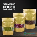 Plastik Kemasan Klip Gold Ziplock Standing Pouch Window Sealer Makanan