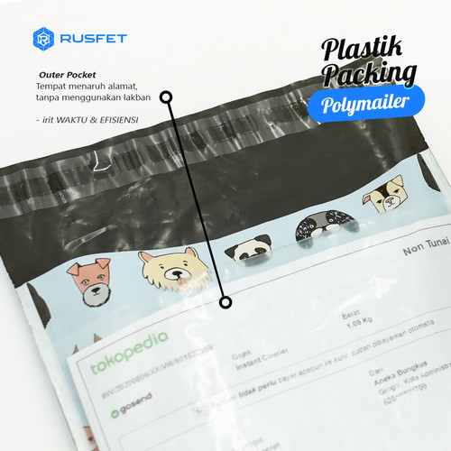 Polymailer Polimailer Amplop Plastik Packing Motif Dog RUSFET /SATUAN