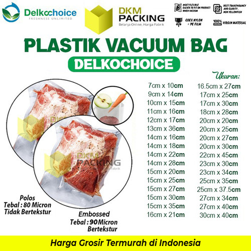 Plastik Vacuum Bag POLOS EMBOSS Vacum Vakum Sealer DELKOCHOICE /SATUAN