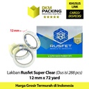 Lakban 12mm x 72yard RUSFET Plakban Isolasi OPP PREMIUM TERMURAH /DUS