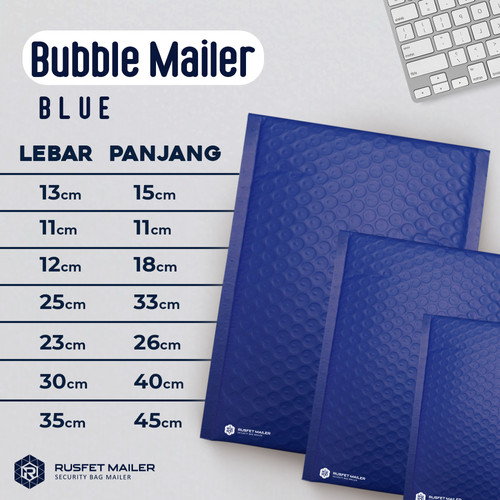 AMPLOP BUBBLE MAILER WRAP ENVELOPE RUSFET ELECTRIC BLUE MURAH /SATUAN