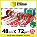 Lakban FRAGILE 48mm Plakban Isolasi PREMIUM TERMURAH /DUS