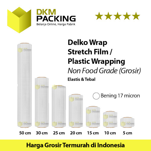 Stretch Film 50cm x 300m Plastik Wrapping DELKO WRAP TERMURAH /SATUAN
