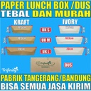 Paper Lunch Box HALAL Tebal Kraft Coklat n Ivory Putih Food Tray Uk S M L Dus Kertas Take Away Jskrm