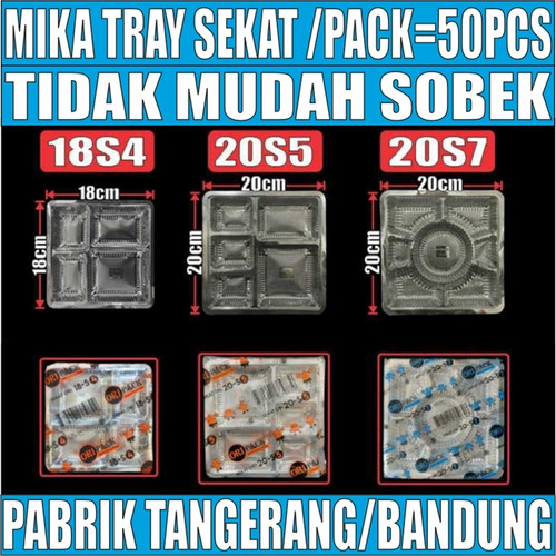 Mika Tray Sekat 18s4 sekat 4 / 20s5 sekat 5 / 20s7 Sekat 7 U Kotak Nasi Var