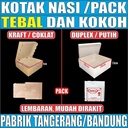 Kotak Nasi Tebal u Katering Dus uk 18x18 / 20x20 Duplex Putih Kraft Coklat per Pack