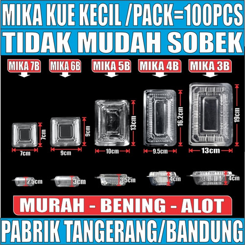 Mika Kue Nasi Per Pack Plastik Bening Uk 3/4/5/6/7 Kemasan Jajanan Pasar Serba Guna Var