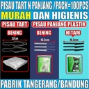 Trifinity Pisau Kue Tart Cake Ulang Tahun / Pisau Plastik Panjang Hitam Bening Murah Per Pack Var