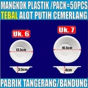 Mangkok Plastik Tebal Putih Bersih Cemerlang M6 uk 6 Sedang / M7 uk 7 Besar Mangkuk Makan Pack