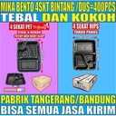 Mika Bento Tebal Bintang 4 Sekat PET Trifinity atau 4Sekat HIPS Tahan Panas Per Dus Semua Js Krm