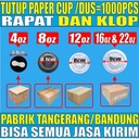 Tutup Paper Cup HALAL Rapat Klop 4oz 8oz 12oz 16oz 22oz Per Dus Hanya Tutup Gelas Kertas JsKrm