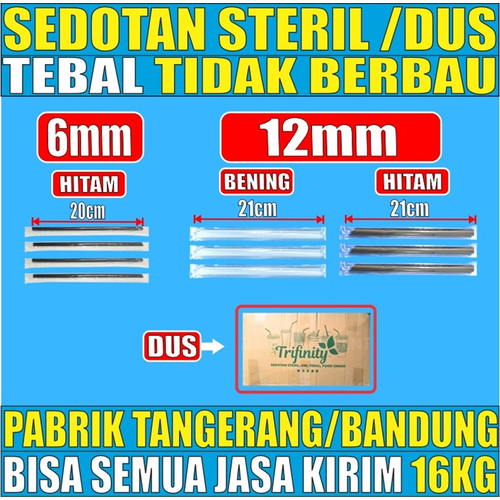 Trifinity Sedotan Steril Tebal Tdk Berbau u Teh poci 620 / u Bubble Higienis 1221 Runcing Dus jskrm