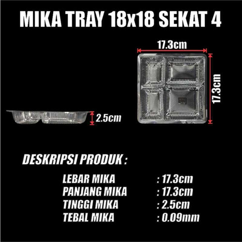 Mika Tray Sekat 18s4 sekat 4 / 20s5 sekat 5 / 20s7 Sekat 7 U Kotak Nasi Var