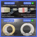 Lakban Bening Meteran Full Garansi Retur Rekat Kuat / Lakban Fragile Trifinity 45mmx100yard Dus jskr