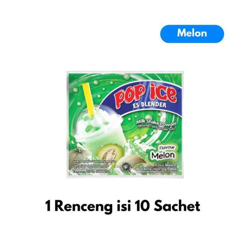 Pop ice 25gr Es Blender Per Renceng isi 10 Sachet Minuman Serbuk Aneka Rasa Durian Melon Coklat Taro Vanilla blue Avocado Cappucino Permen karet Strawberry Mangga