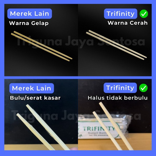 Sumpit Bambu Besar Bersih Halus Kering / Tusuk Gigi Higienis / Tusuk Sate Per Dus Trifinity Jskrm