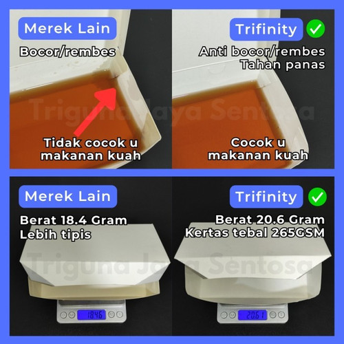 Paper Lunch Box HALAL Tebal Kraft Coklat n Ivory Putih Food Tray Uk S M L Dus Kertas Take Away Jskrm
